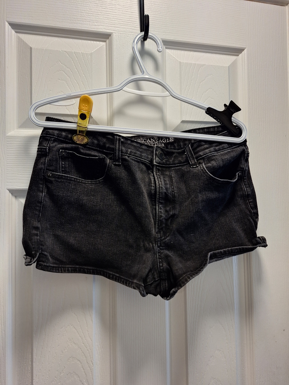 American Eagle Outfitters Black Denim Shortie Shorts
